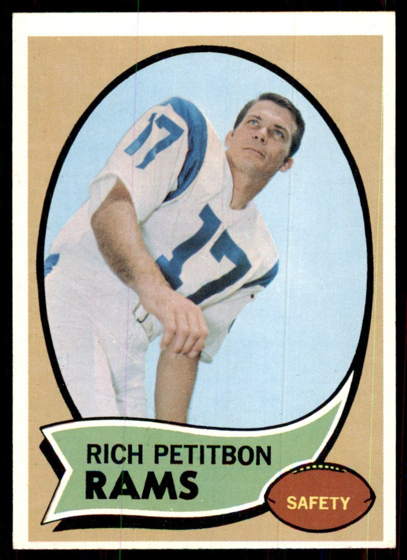 1970 Topps Richie Petitbon Vintage Los Angeles Rams #203