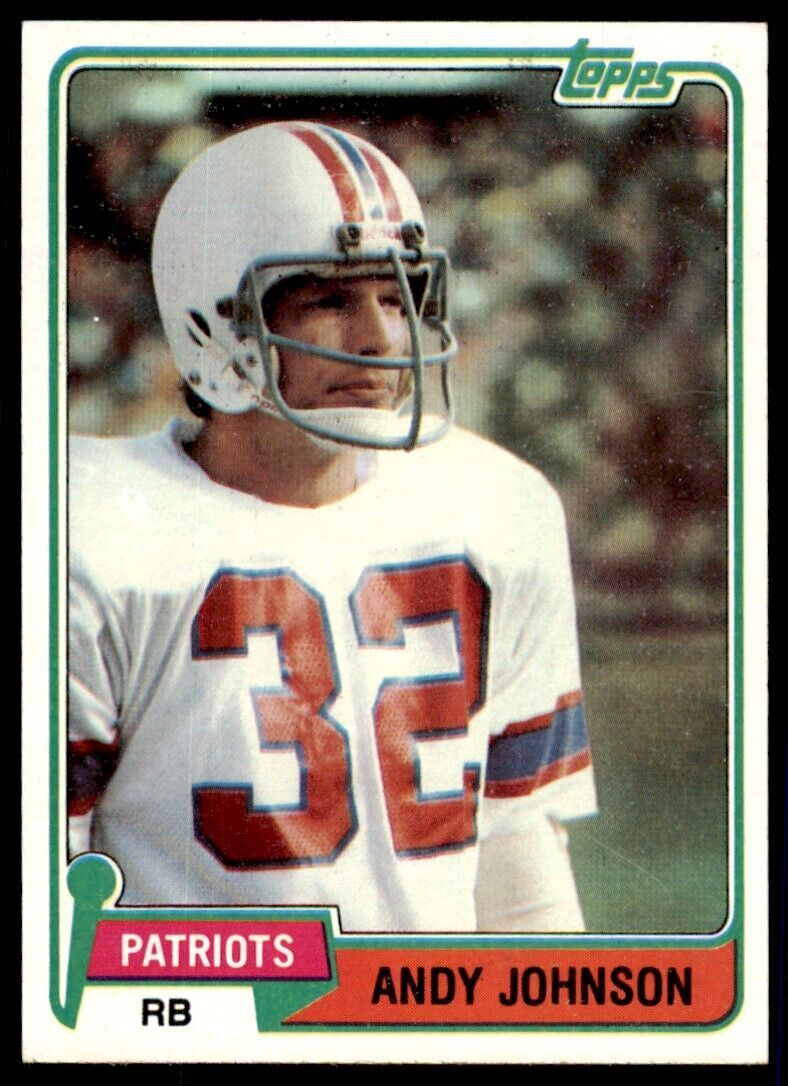 1981 Topps Football Andy Johnson . New England Patriots #472