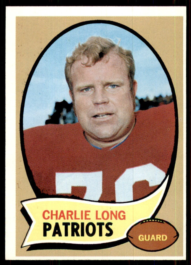 1970 Topps Charles Long Football Boston Patriots #188