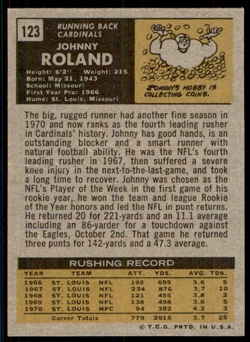 1971 Topps Johnny Roland St. Louis Cardinals #123