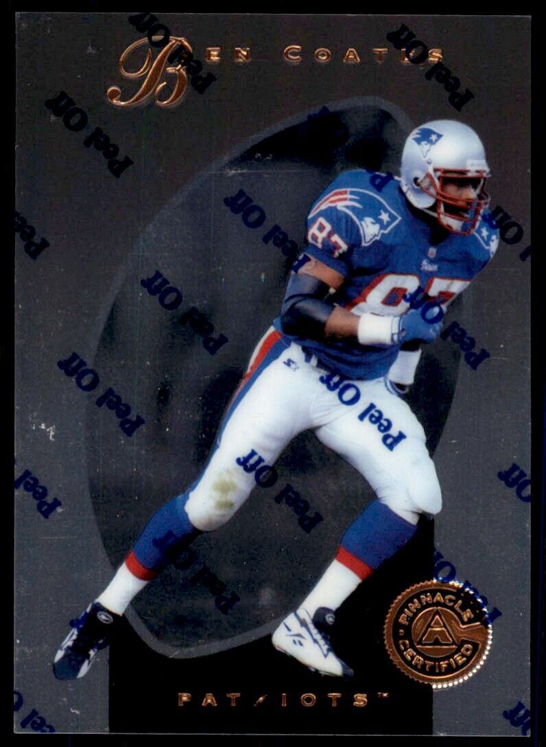 1997 Pinnacle Certified w/ Peel Off Ben Coates . New England Patriots #104