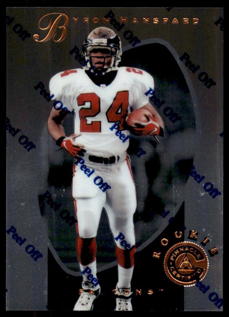1997 Pinnacle Certified w/ Peel Off Byron Hanspard . Atlanta Falcons #123