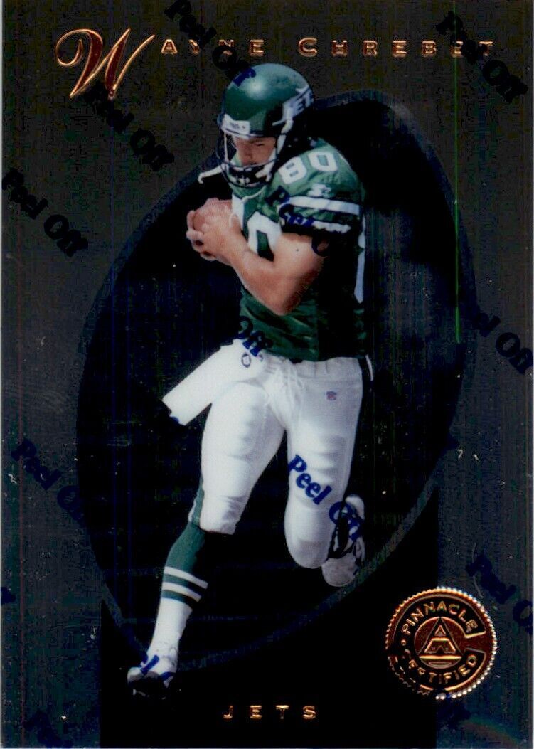1997 Pinnacle Certified w/ Peel Off Wayne Chrebet . New York Jets #84