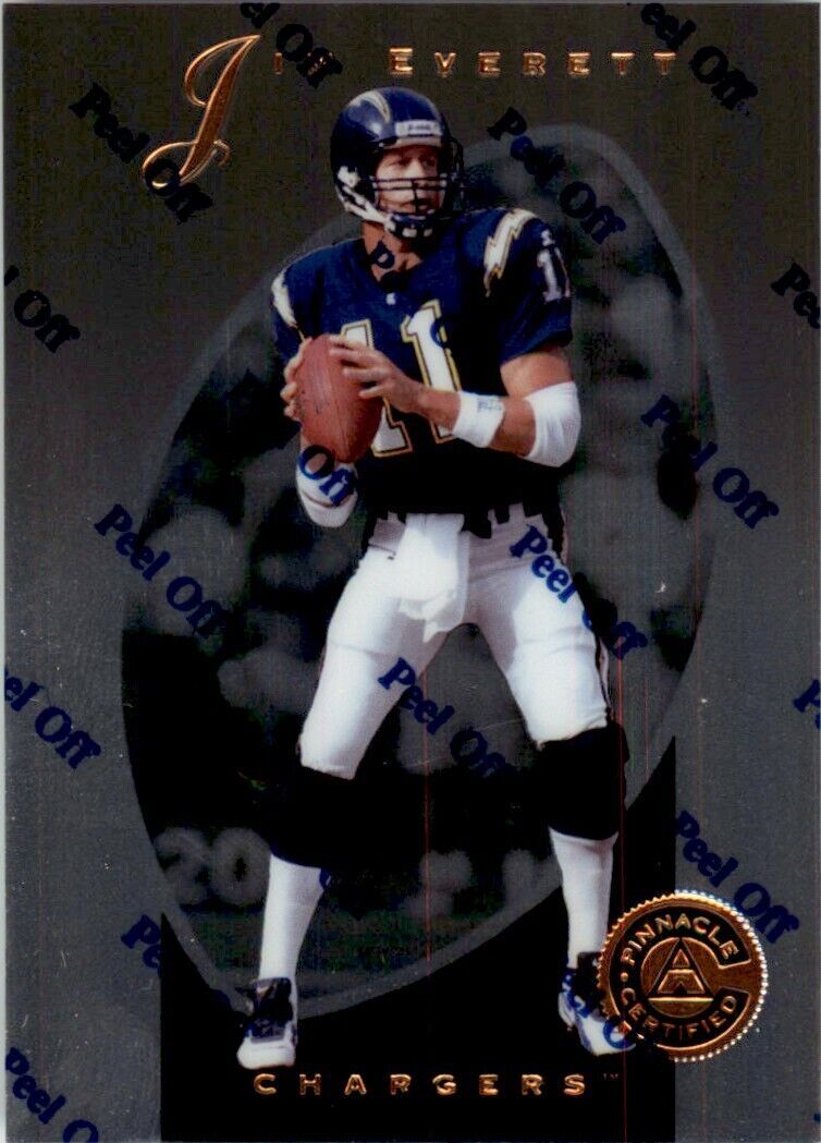1997 Pinnacle Certified w/ Peel Off Jim Everett . Los Angeles Chargers #71