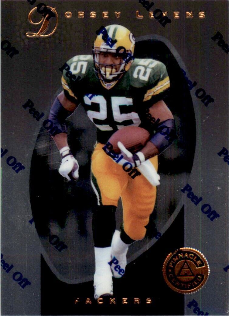 1997 Pinnacle Certified w/ Peel Off Dorsey Levens . Green Bay Packers #63