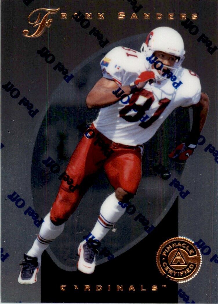 1997 Pinnacle Certified w/ Peel Off Frank Sanders . Arizona Cardinals #62