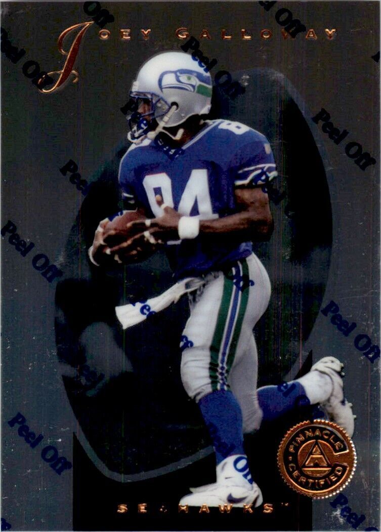 1997 Pinnacle Certified w/ Peel Off Joe Galloway . Seattle Seahawks #57