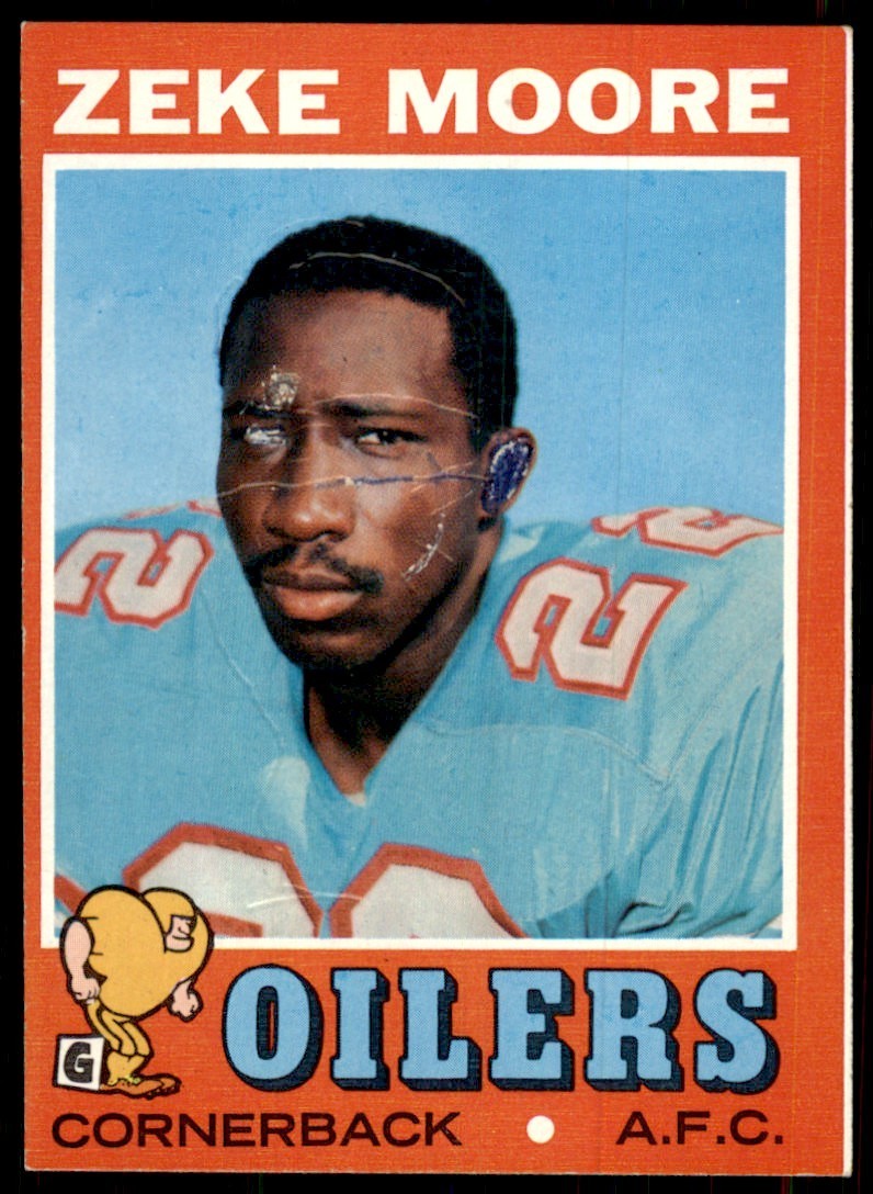 1971 Topps Zeke Moore Rookie Vintage Houston Oilers #43