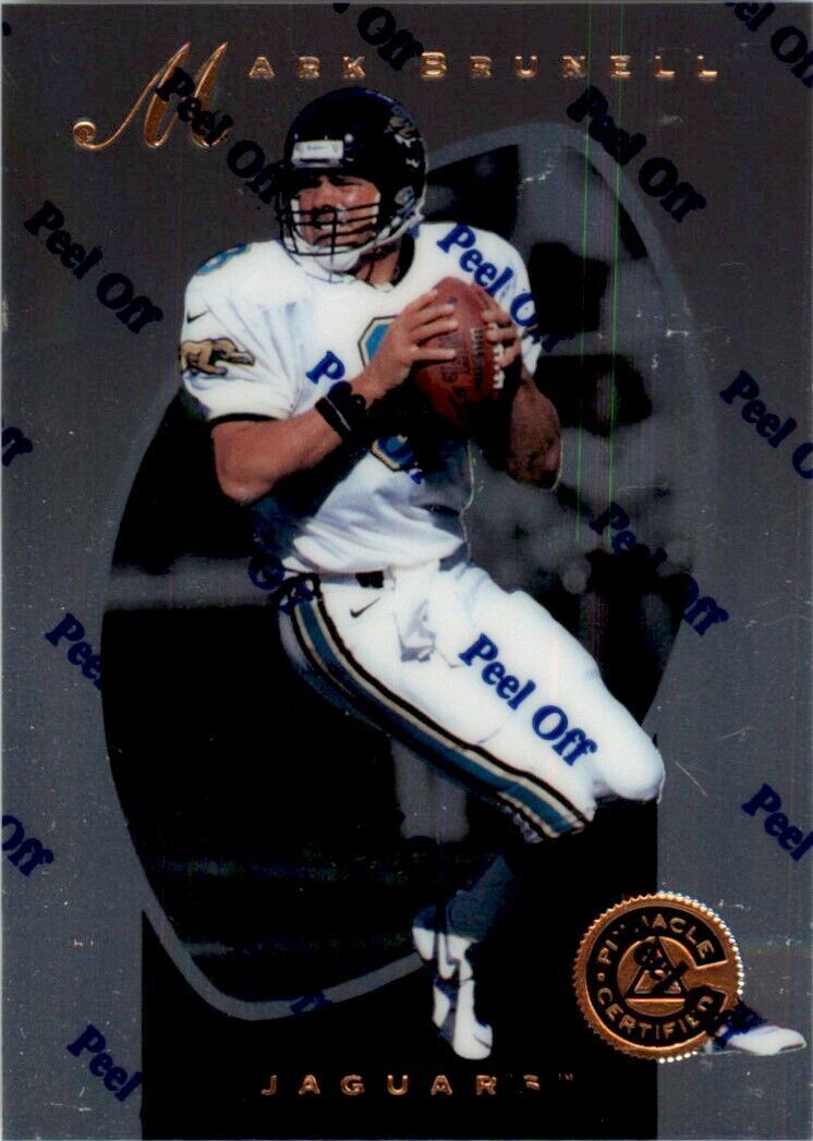 1997 Pinnacle Certified w/ Peel Off Mark Brunell . Jacksonville Jaguars #12