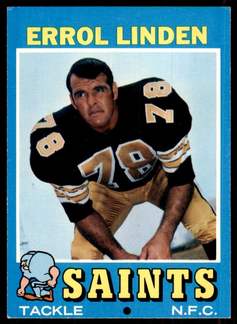 1971 Topps Errol Linden Rookie New Orleans Saints #117