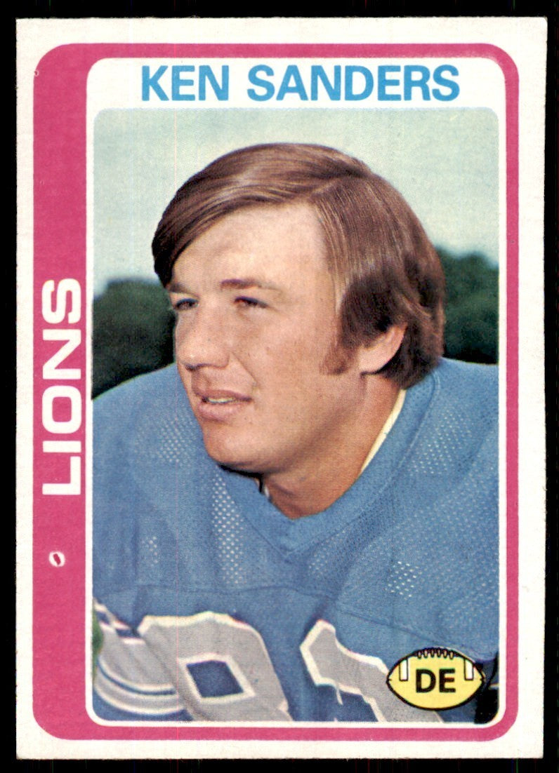 1978 Topps Ken Sanders Rookie b Detroit Lions #222