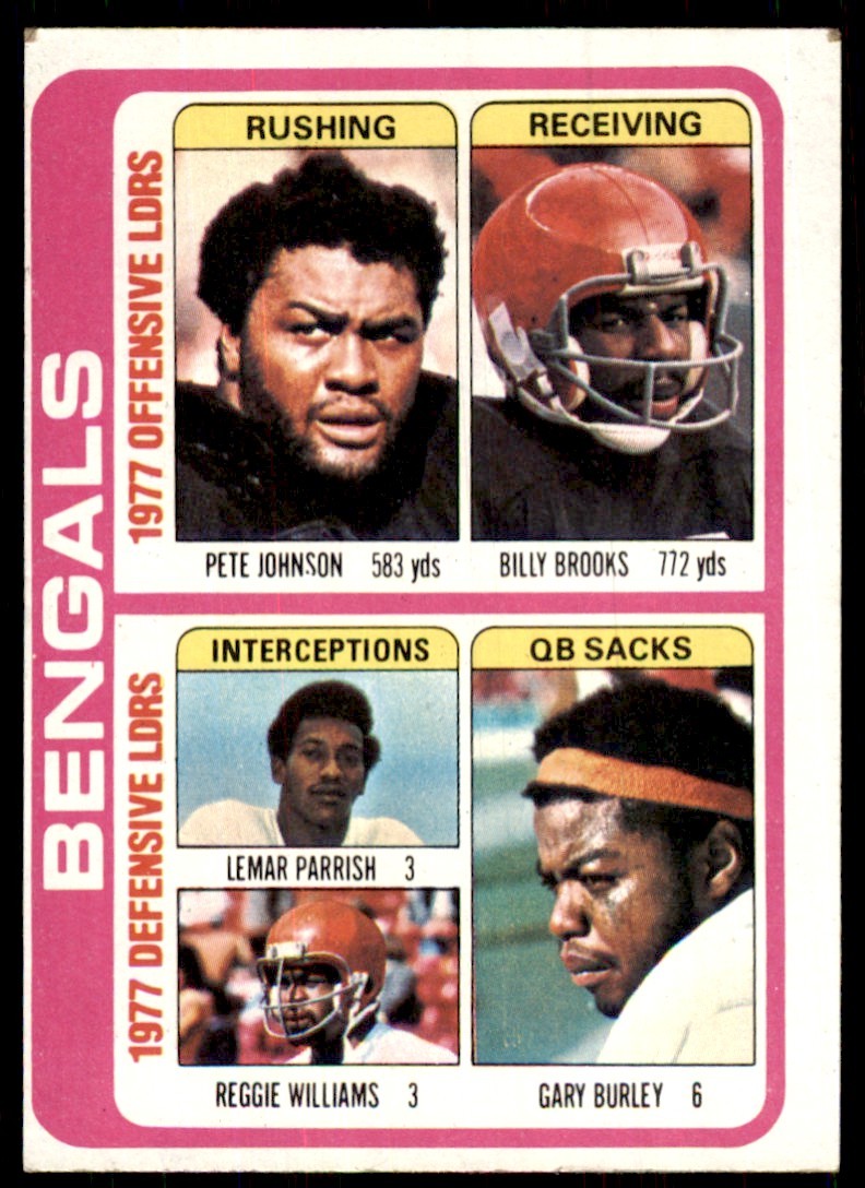 1978 Topps Pete Johnson/Billy Brooks/Lemar Parrish/Reggie Williams/Gary Burley b