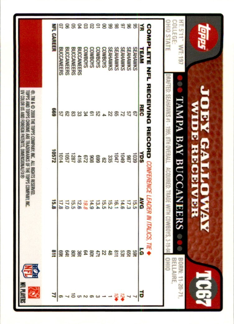2008 Topps Chrome NFL Joey Galloway . Tampa Bay Buccaneers #TC67