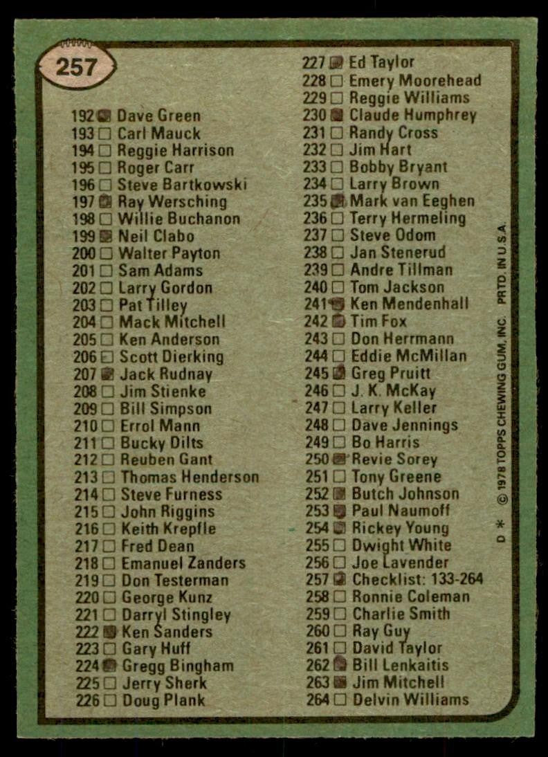 1978 Topps Checklist 265-396 c #388