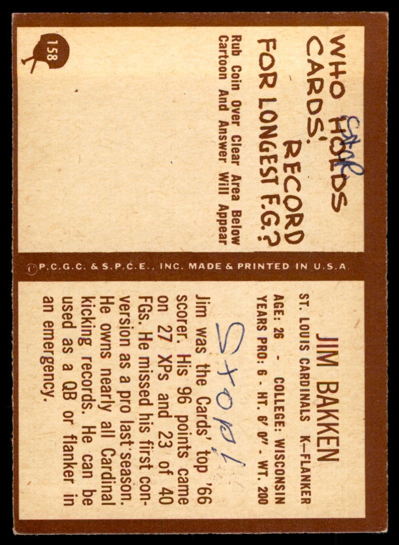 1967 Philadelphia Jim Bakken b St. Louis Cardinals #158
