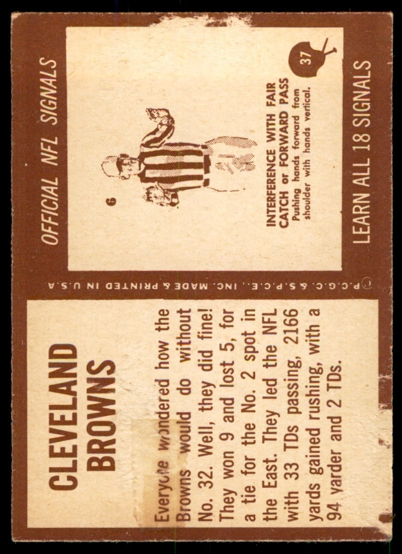 1967 Philadelphia Cleveland Browns b Cleveland Browns #37