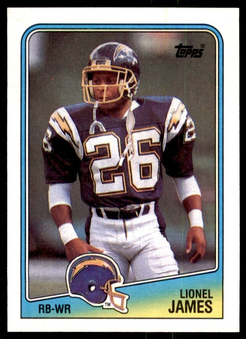 1988 TOPPS. LIONEL JAMES . SAN DIEGO CHARGERS #207