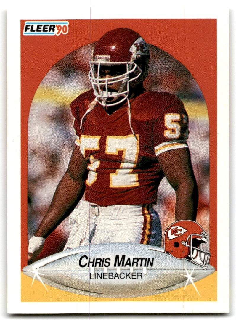 1990 Fleer Chris Martin Rookie Kansas City Chiefs #205