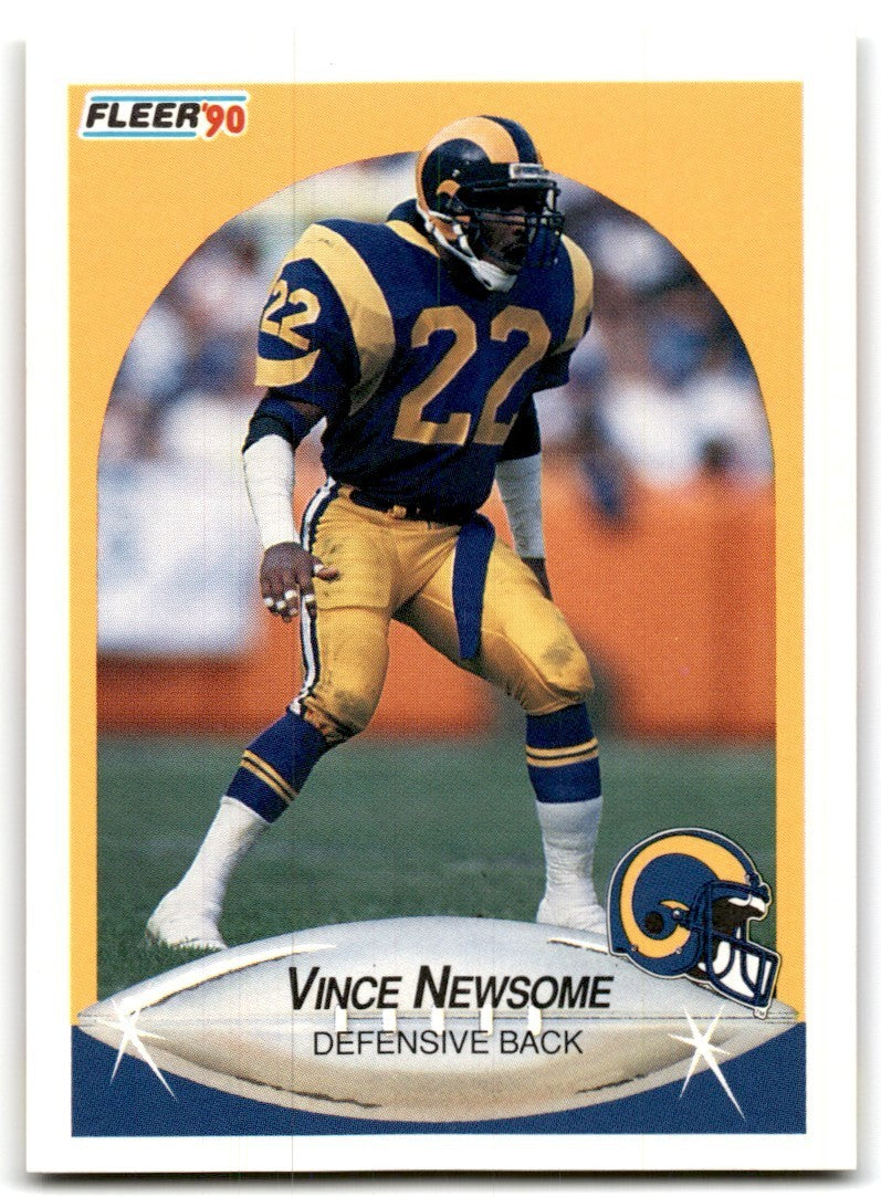 1990 Fleer Vince Newsome Rookie Los Angeles Rams #44