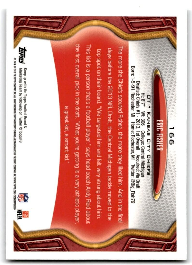 2013 Topps Chrome Eric Fisher A Football Cards #166