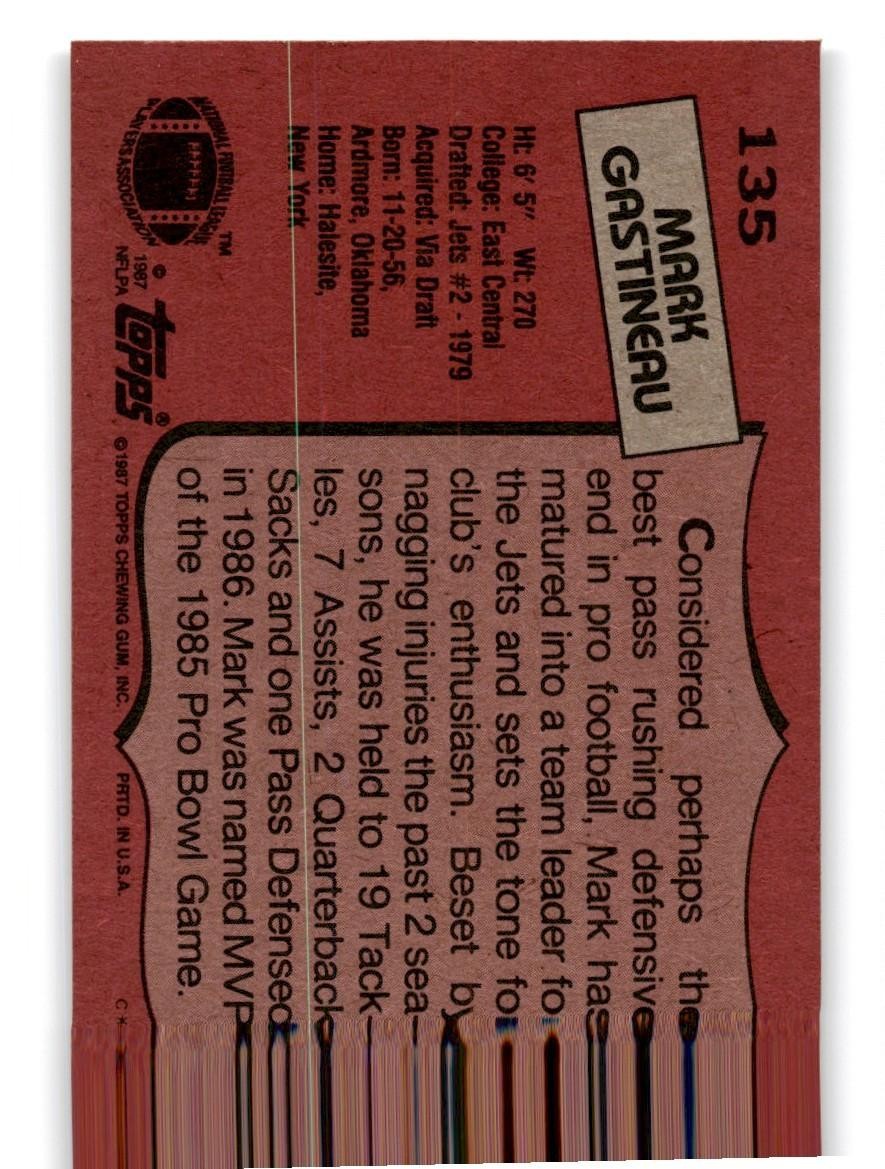 1987 Topps Mark Gastineau d Football Card #135