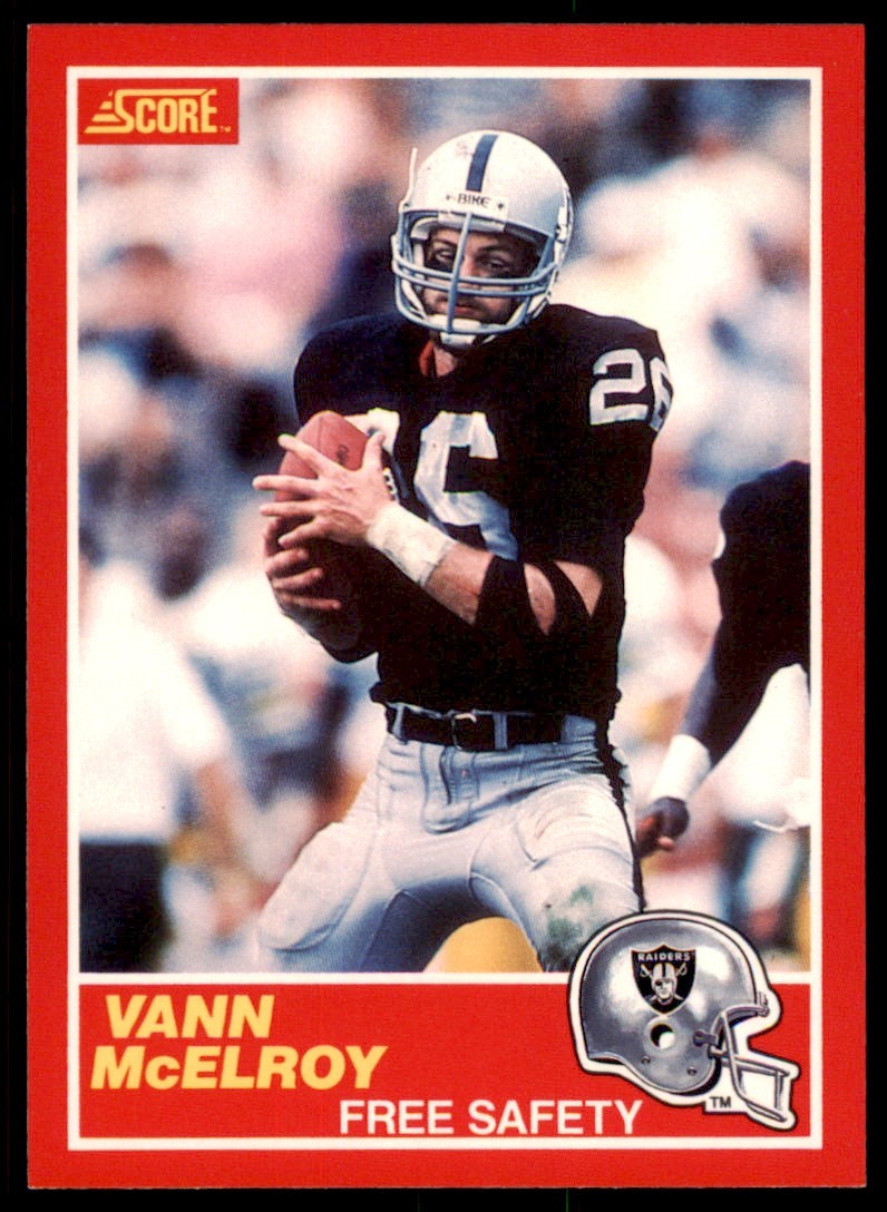 1989 SCORE VANN MCELROY . LOS ANGELES RAIDERS #189