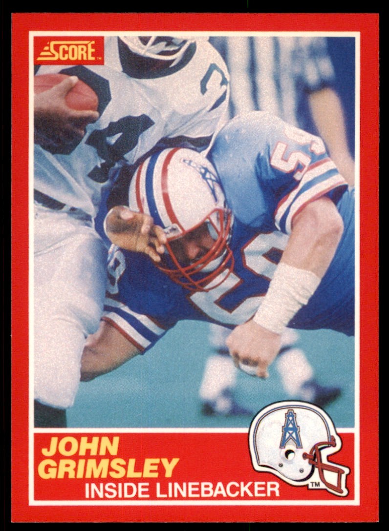1989 SCORE JOHN GRIMSLEY . HOUSTON OILERS #182