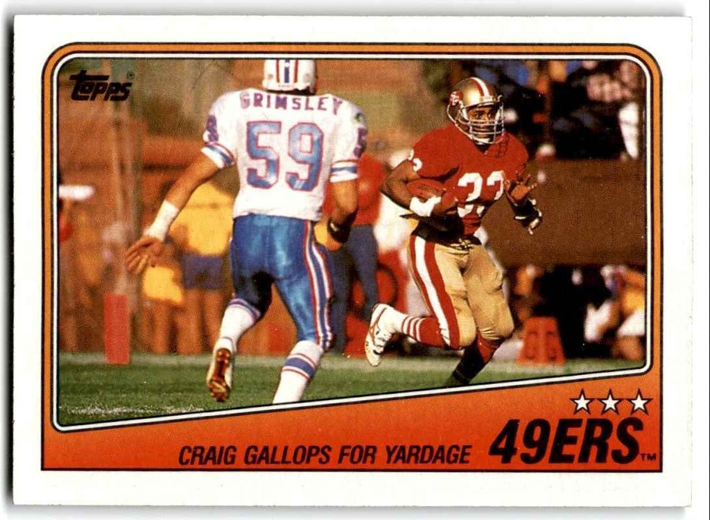 1988 Topps 49ers Team Leaders - Roger Craig Football Cards #37