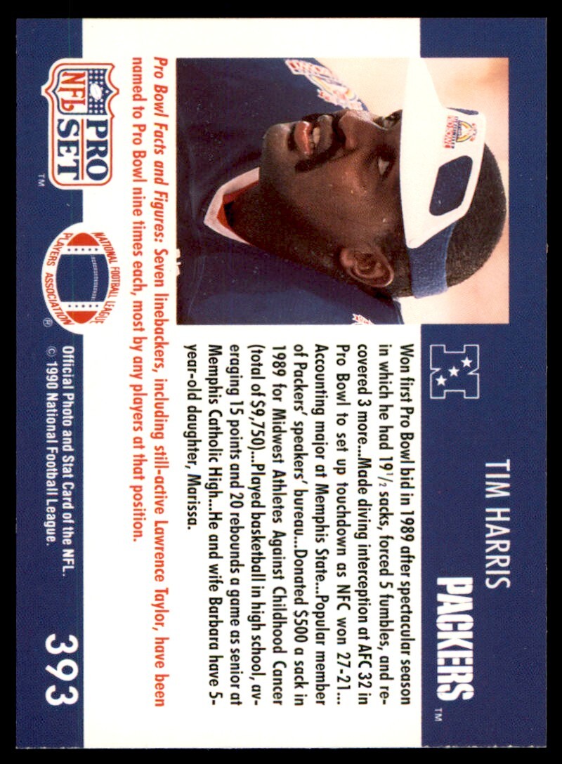 1990 Pro Set Tim Harris Green Bay Packers #393