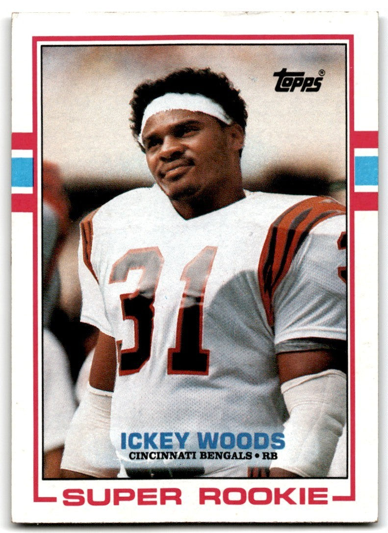 1989 Topps Ickey Woods Rookie A Football Cards #27