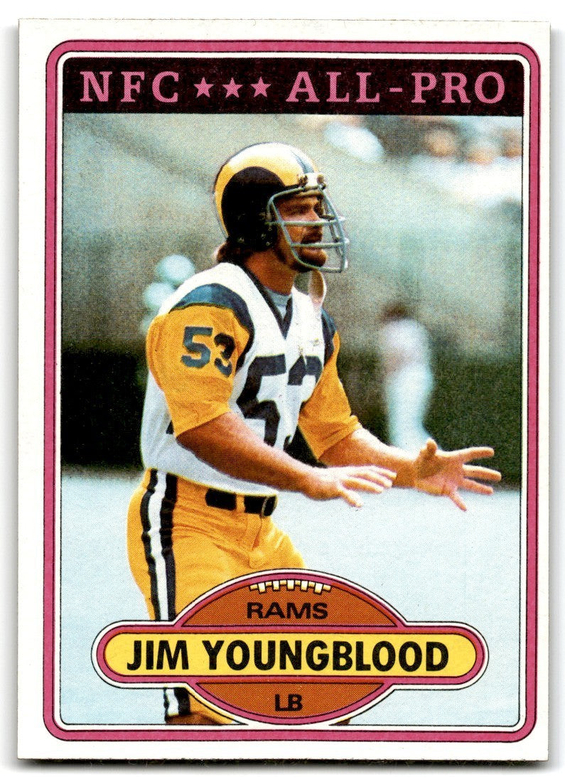 1980 Topps Jim Youngblood Football Cards #120