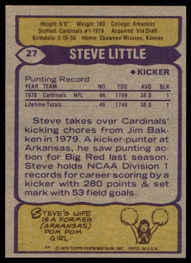 1979 TOPPS, STEVE LITTLE. . ST. LOUIS CARDINALS #27