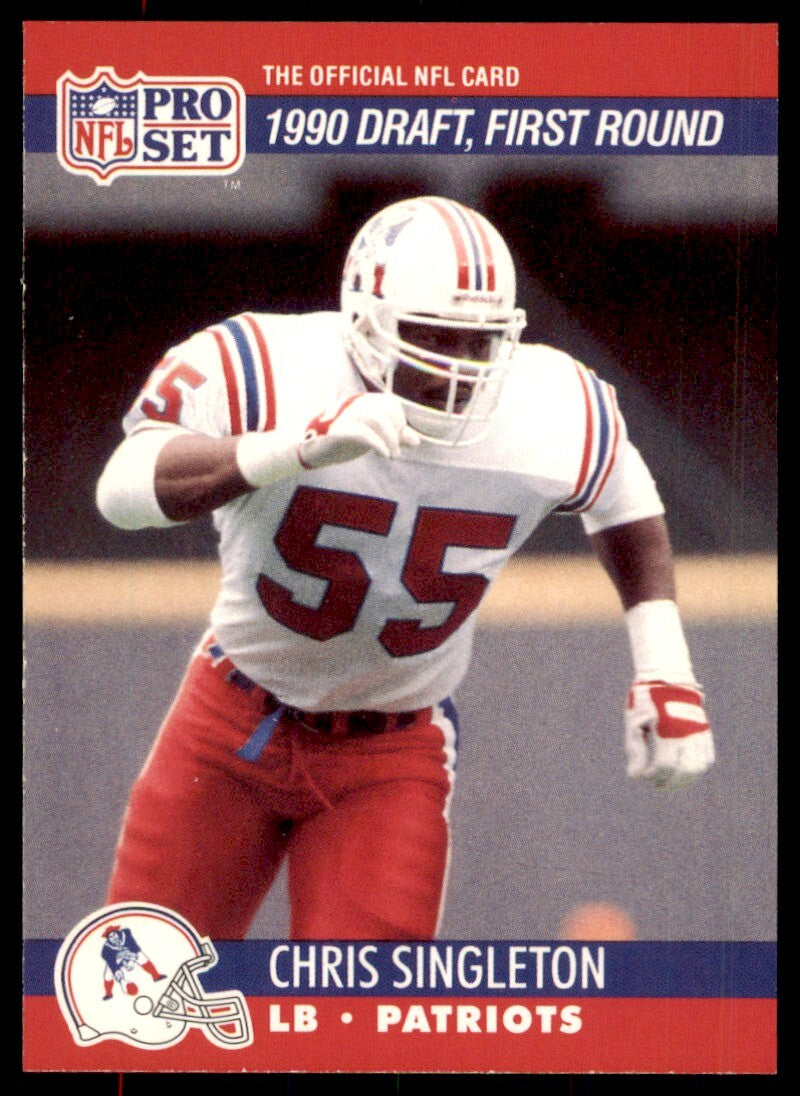 1990 Pro Set Chris Singleton Rookie New England Patriots #676