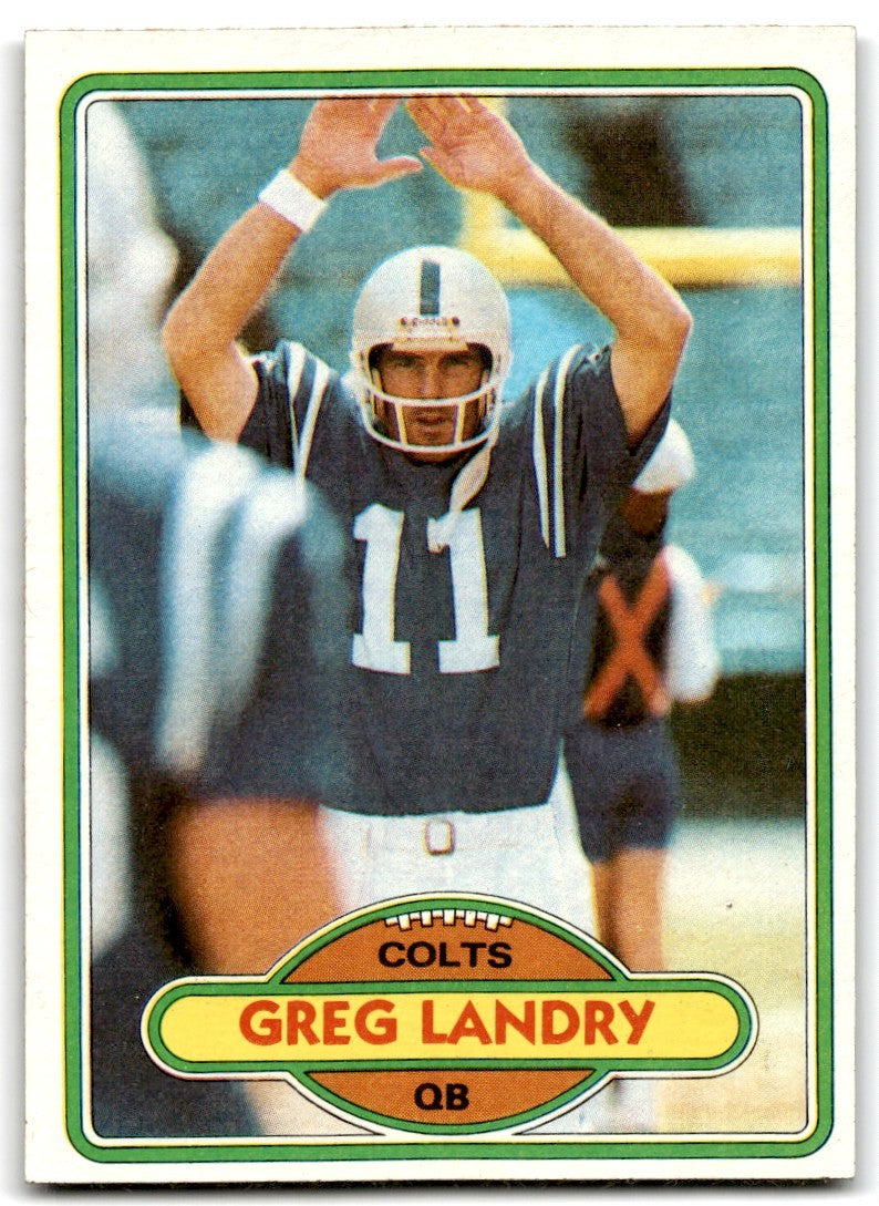 1980 Topps Greg Landry Football Cards #265