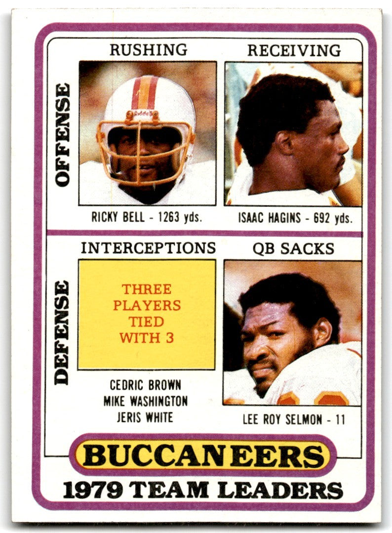 1980 Topps Ricky Bell/Isaac Hagins/Lee Roy Selmon Football Cards #282
