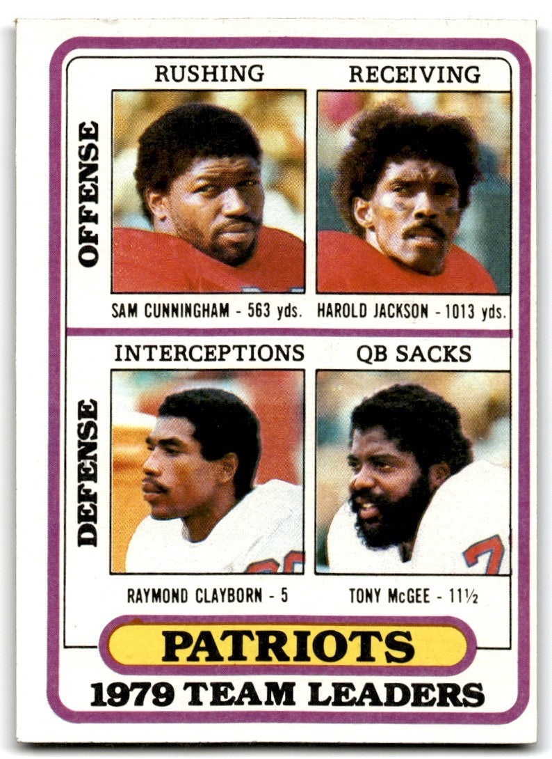 1980 Topps Sam Cunningham/Harold Jackson/Raymond Clayborn/Tony McGee Football