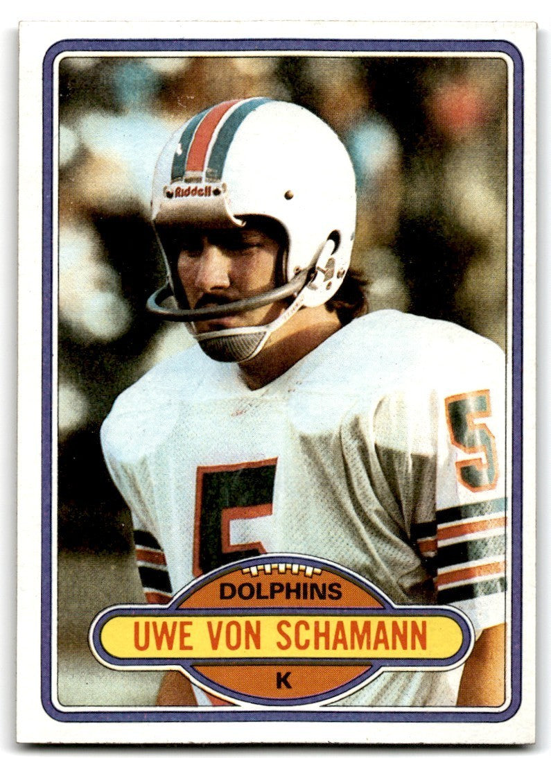 1980 Topps Uwe Von Schamann Football Cards #421