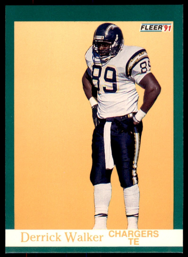 1991 Fleer Derrick Walker Rookie . San Diego Chargers #181