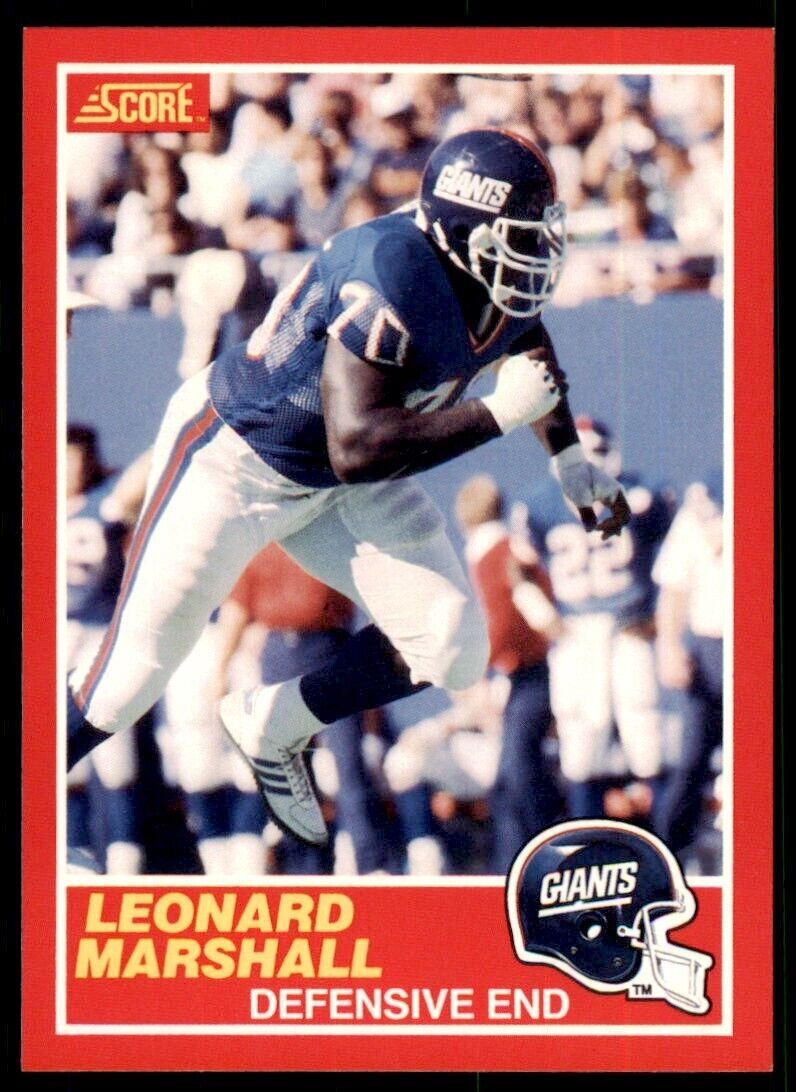 1989 SCORE. LEONARD MARSHALL . NEW YORK GIANTS #128