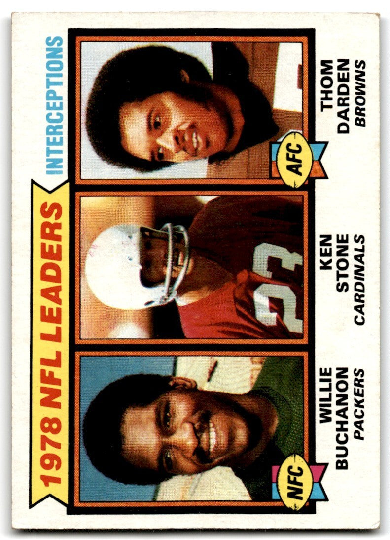 1979 Topps Football Card Willie Buchanon/Ken Stone/Thom Darden #5
