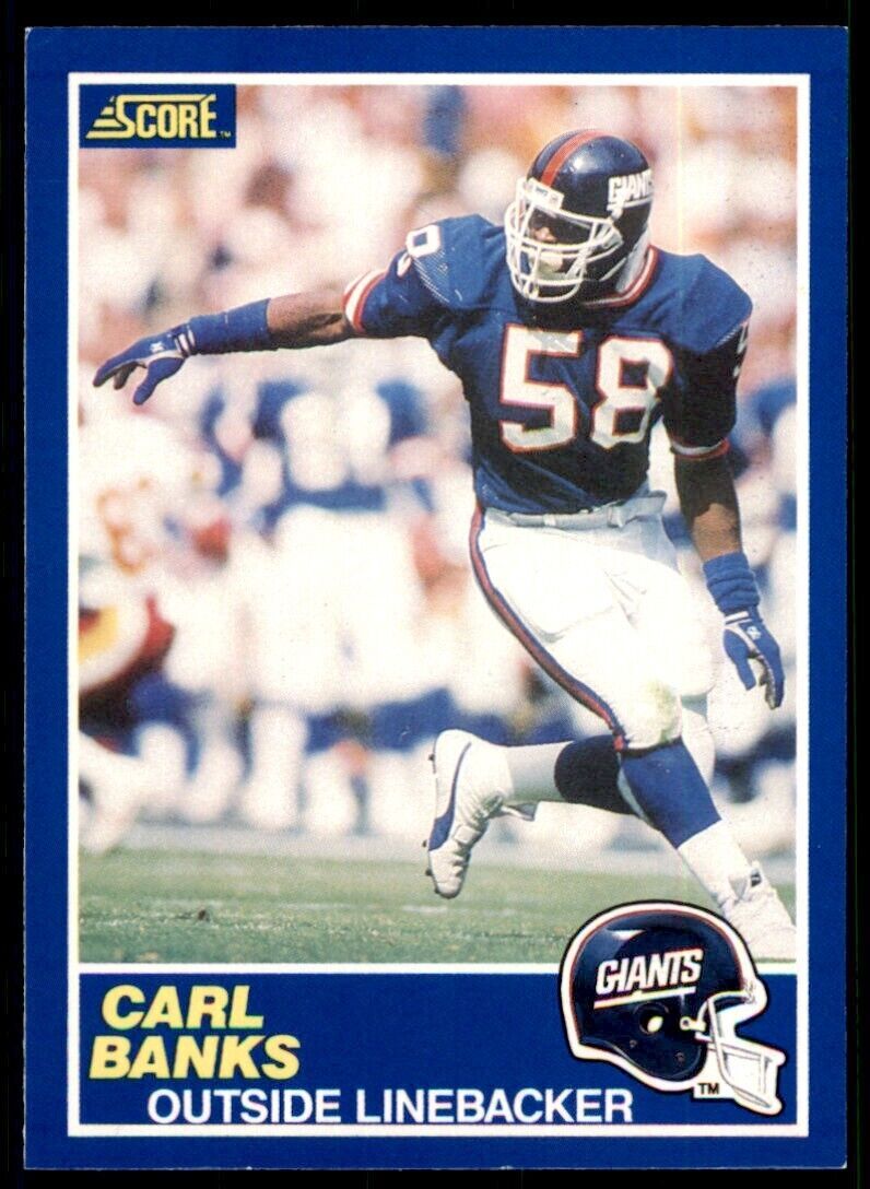 1989 SCORE. CARL BANKS . NEW YORK GIANTS #47