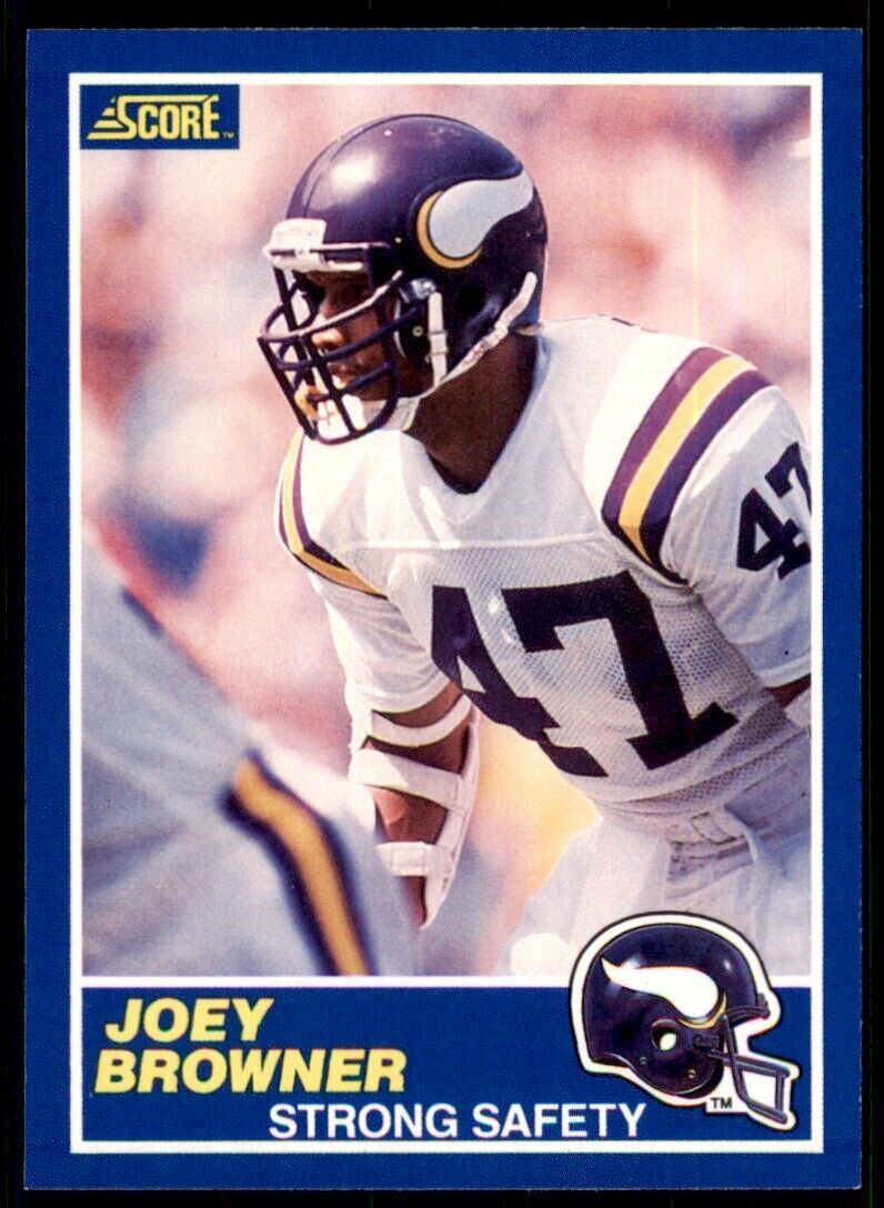 1989 SCORE. JOEY BROWNER . MINNESOTA VIKINGS #38