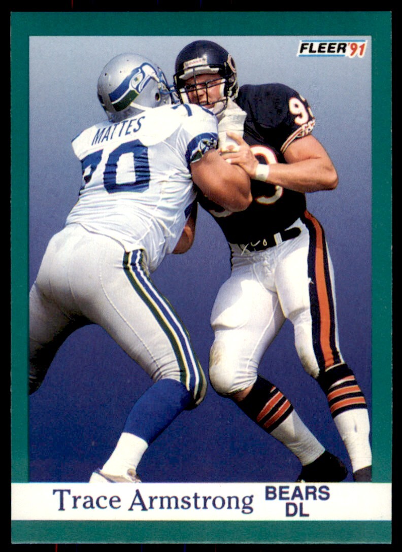 1991 Fleer Trace Armstrong . Chicago Bears #213