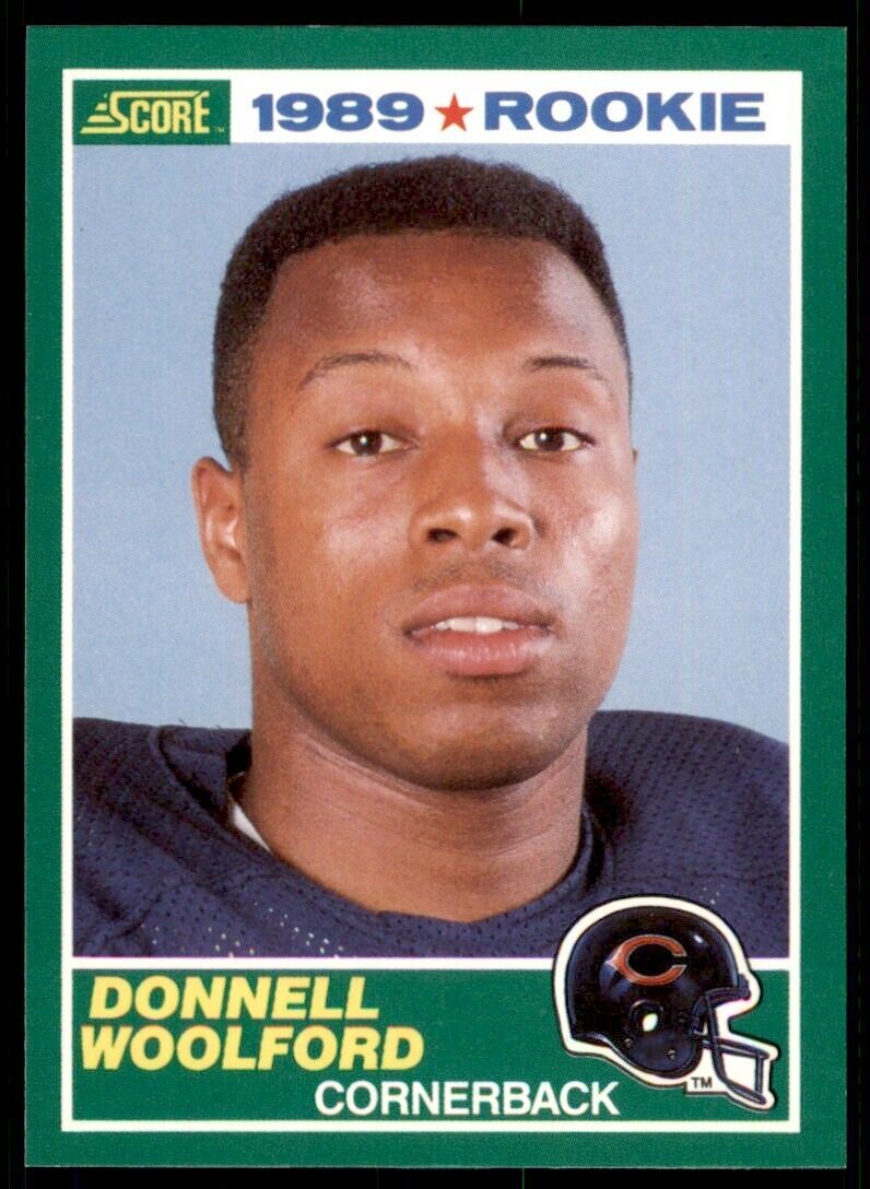 1989 SCORE. DONNELL WOOLFORD ROOKIE . CHICAGO BEARS #247