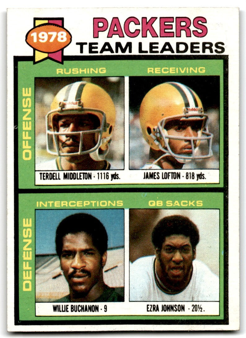 1979 Topps Football Card Willie Buchanon/Ezra Johnson/James Lofton/Terdell