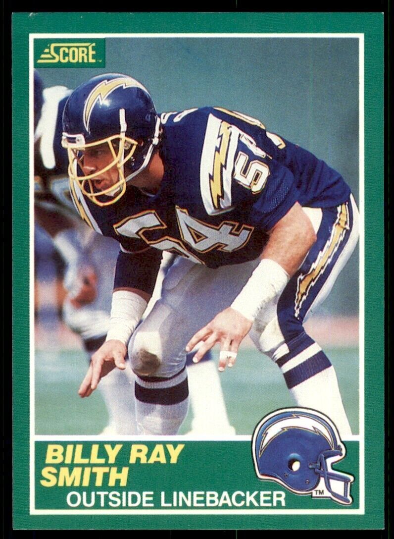 1989 SCORE. BILLY RAY SMITH . SAN DIEGO CHARGERS #222