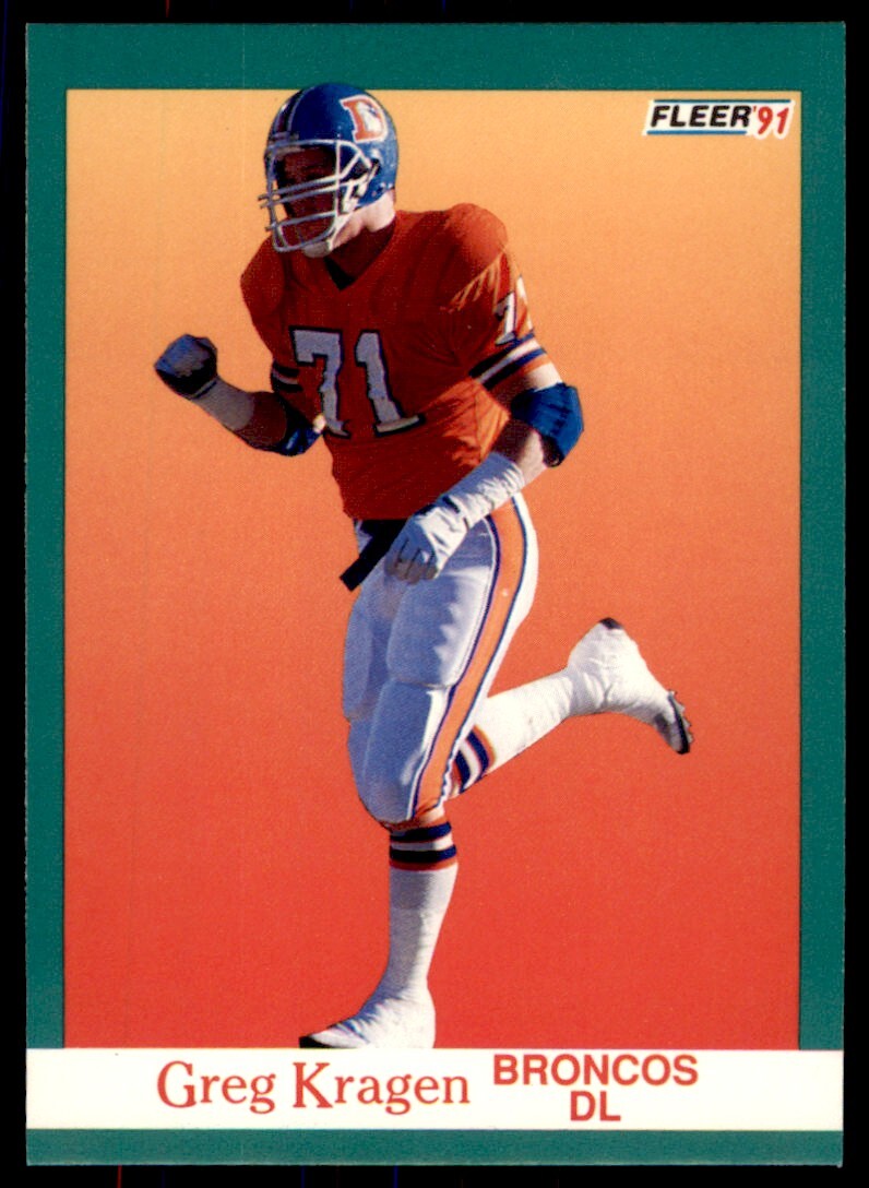 1991 Fleer Greg Kragen . Denver Broncos #51
