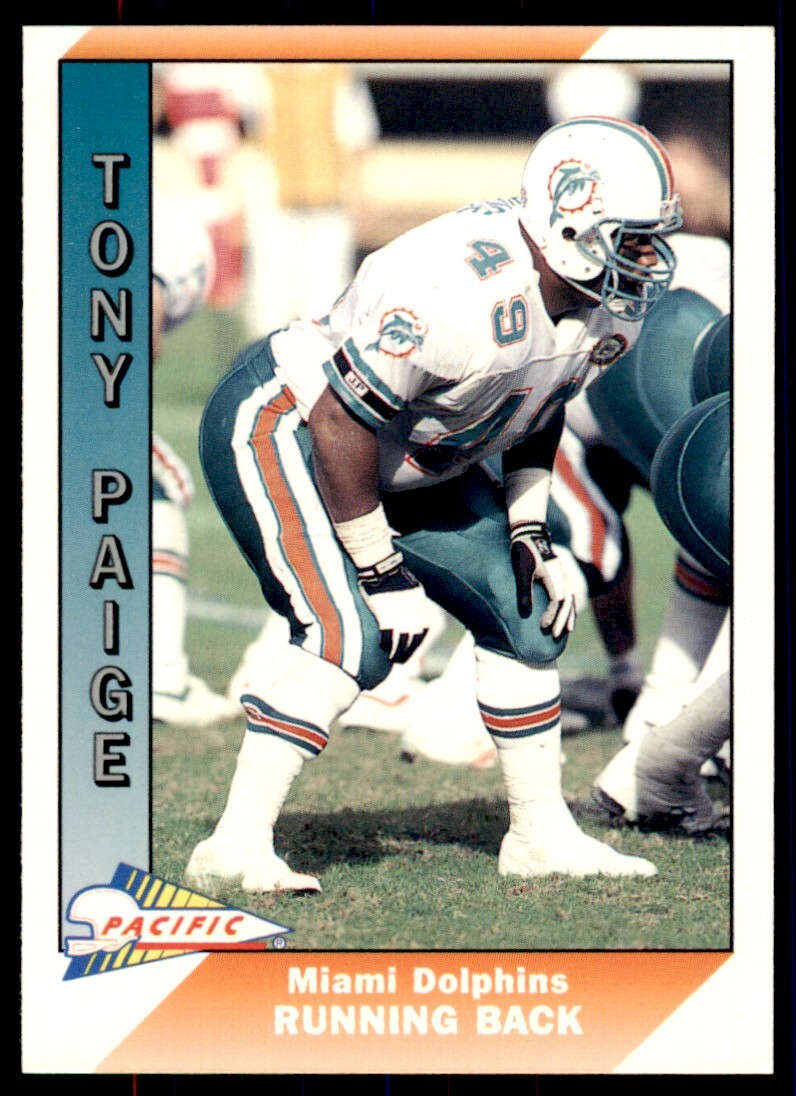 1991 Pacific Tony Paige . Miami Dolphins #272