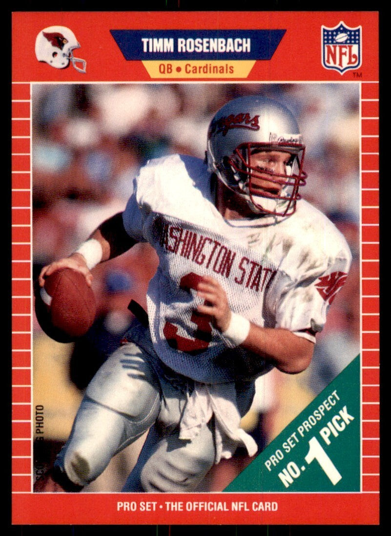 1989 Pro Set Timm Rosenbach Football Cards #509