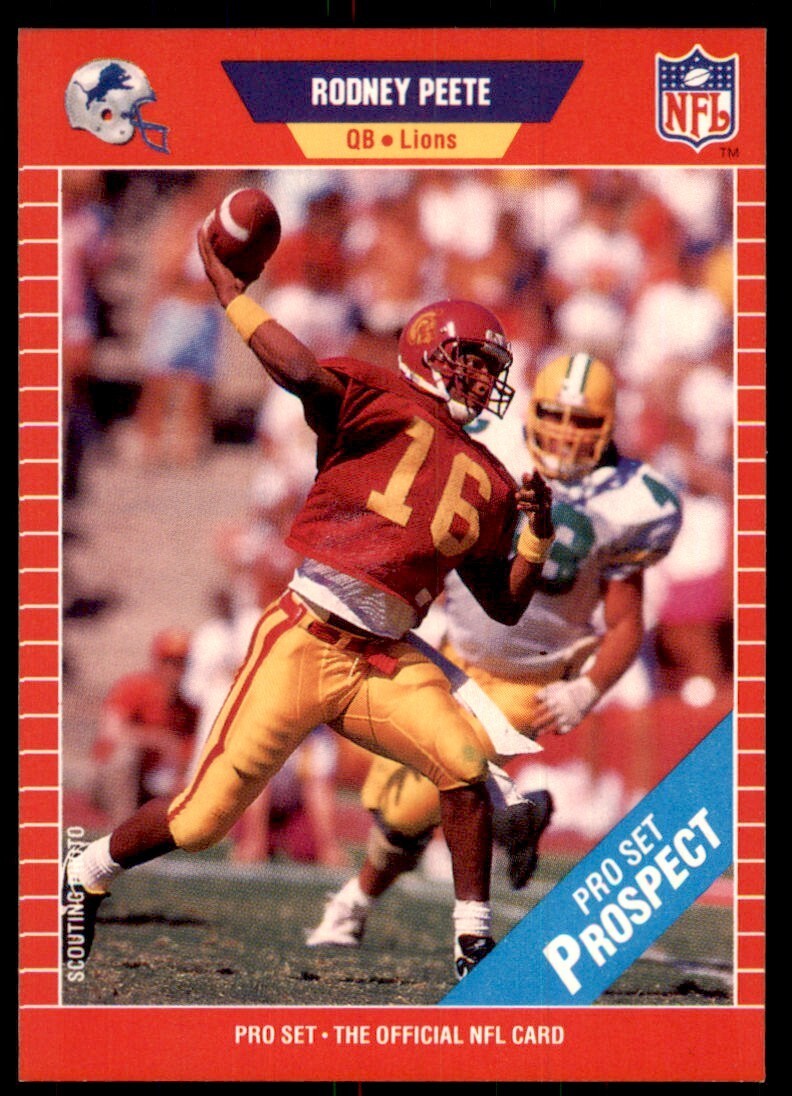 1989 Pro Set Rodney Peete Football Cards #521